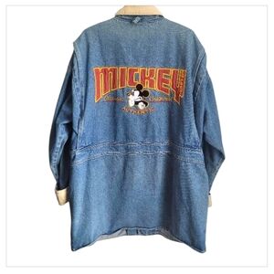 Vintage Mickey Mouse Denim Workwear Jacket XL | Corduroy Collar Disney